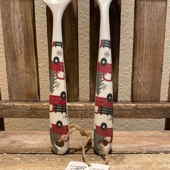 Christmas Serving Utensils, Red Truck Serving Spoon & Serving Fork Set Of 2 - Picture 9 of 16
